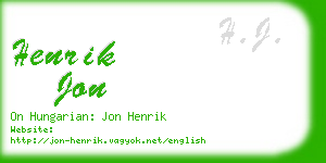 henrik jon business card